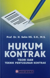 Image of Hukum kontrak teori dan teknik penyusunan kontrak