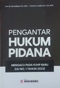 Image of Pengantar hukum pidana : mengacu pada KUHP baru (UU No. 1 Tahun 2023)