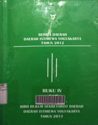 Image of Lembaran daerah & berita daerah propinsi DIY tahun 2012, vol. IV