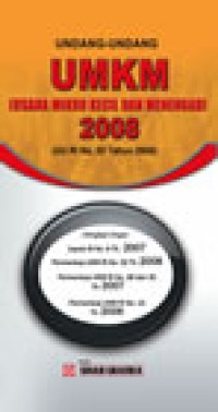 Image of UNDANG-UNDANG UMKM (USAHA MIKRO KECIL DAN MENENGAH) 2008 (UU RI NO. 20 TAHUN 2008)